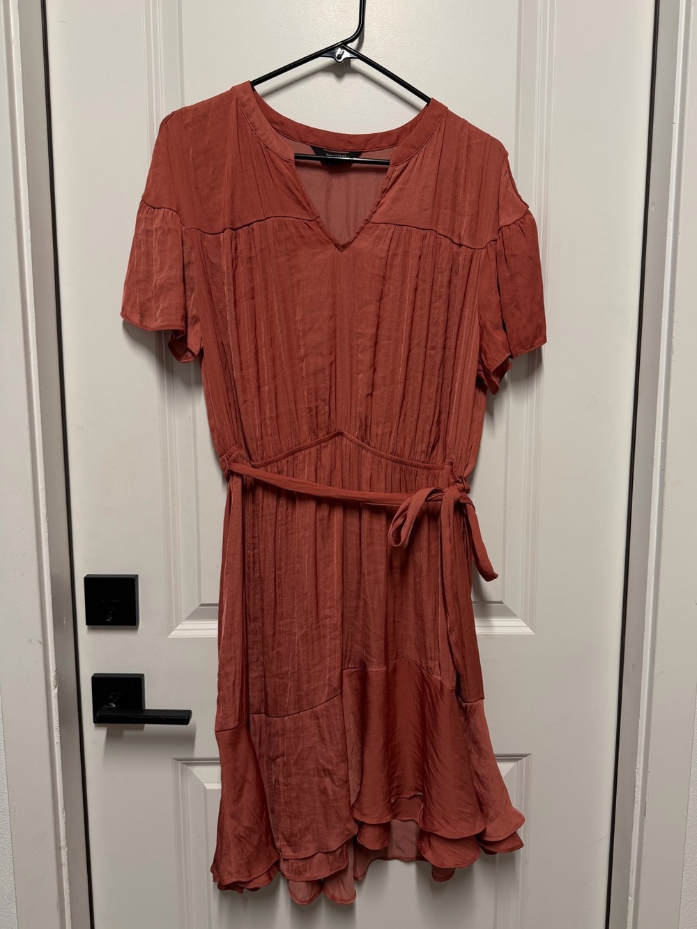 Simply Vera Vera Wang Rust Tie Waist Flutter Sleeve Dress Women’s XL